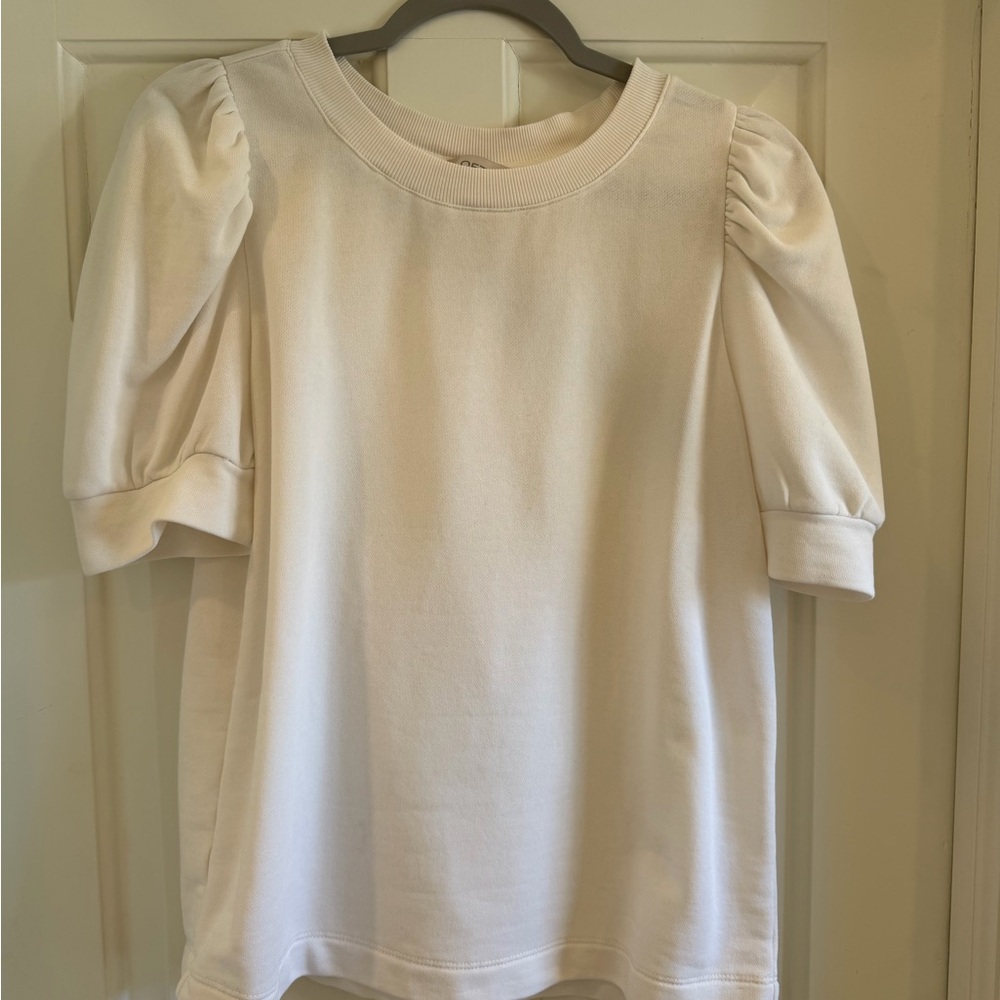 LOFT Cream Puff Sleeve Knit Top size Medium